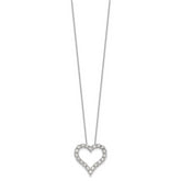 14k White Gold 2 carat Lab Grown Diamond VS/SI+ G+ Complete 18 inch Heart Pendant Necklace